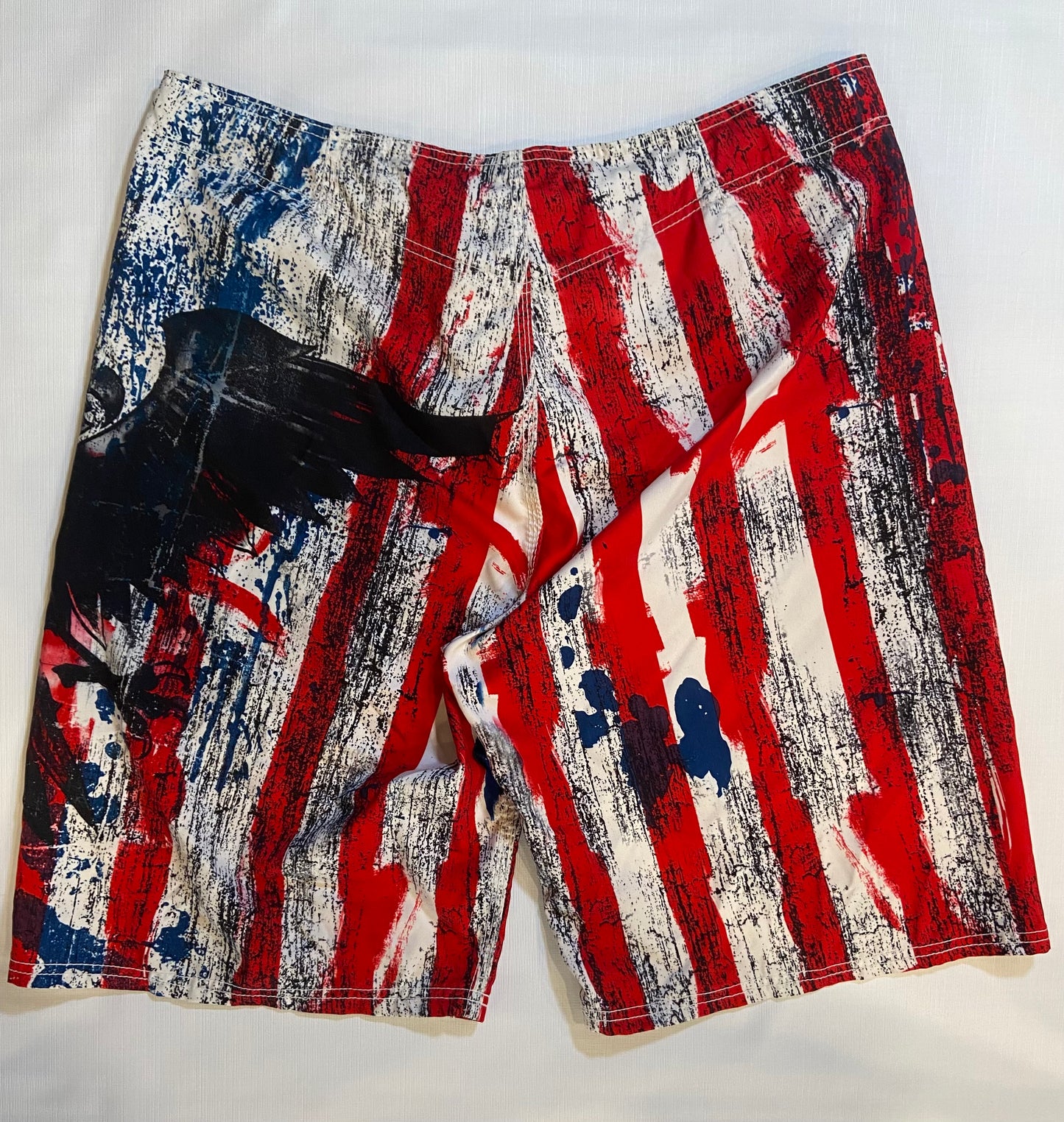 MMA Elite Men’s American Flag Swim Trunks Size Large