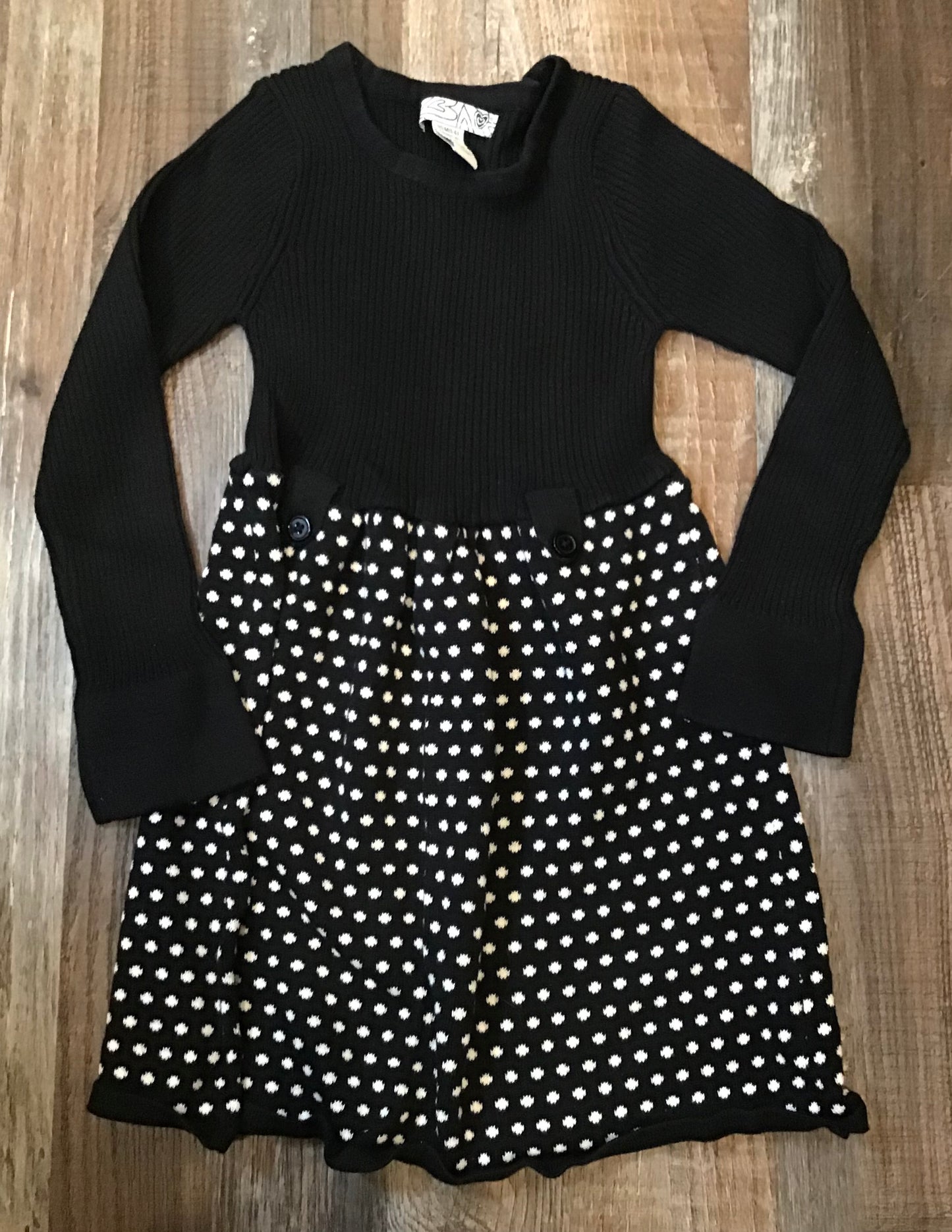 Girls Black and White Sweater Dress size 5/6