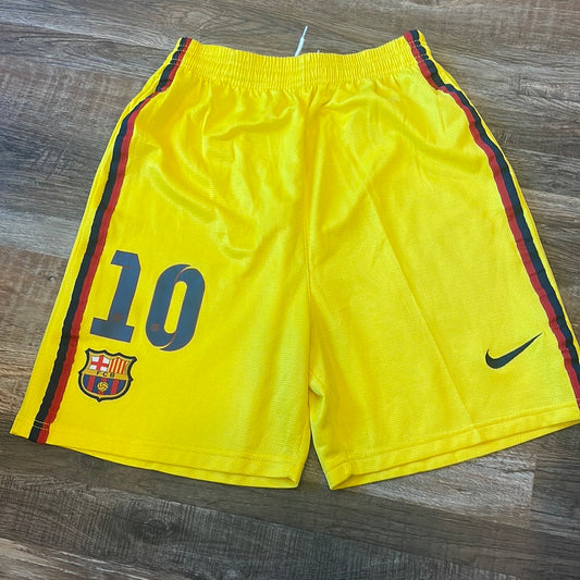 MLS Nike Yellow Shorts w/ Red & Blue strip #10 Youth size Small