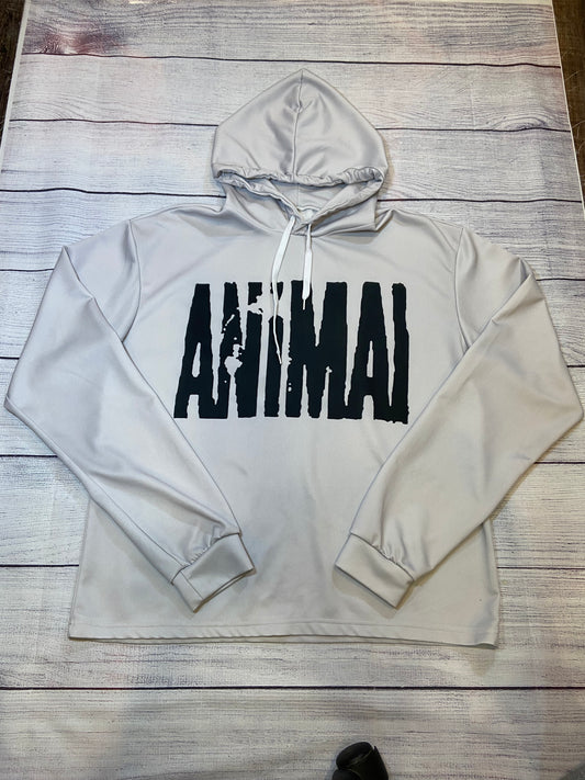 Animal Logo Grey Hooded Sweatshirt Mens size 2XL