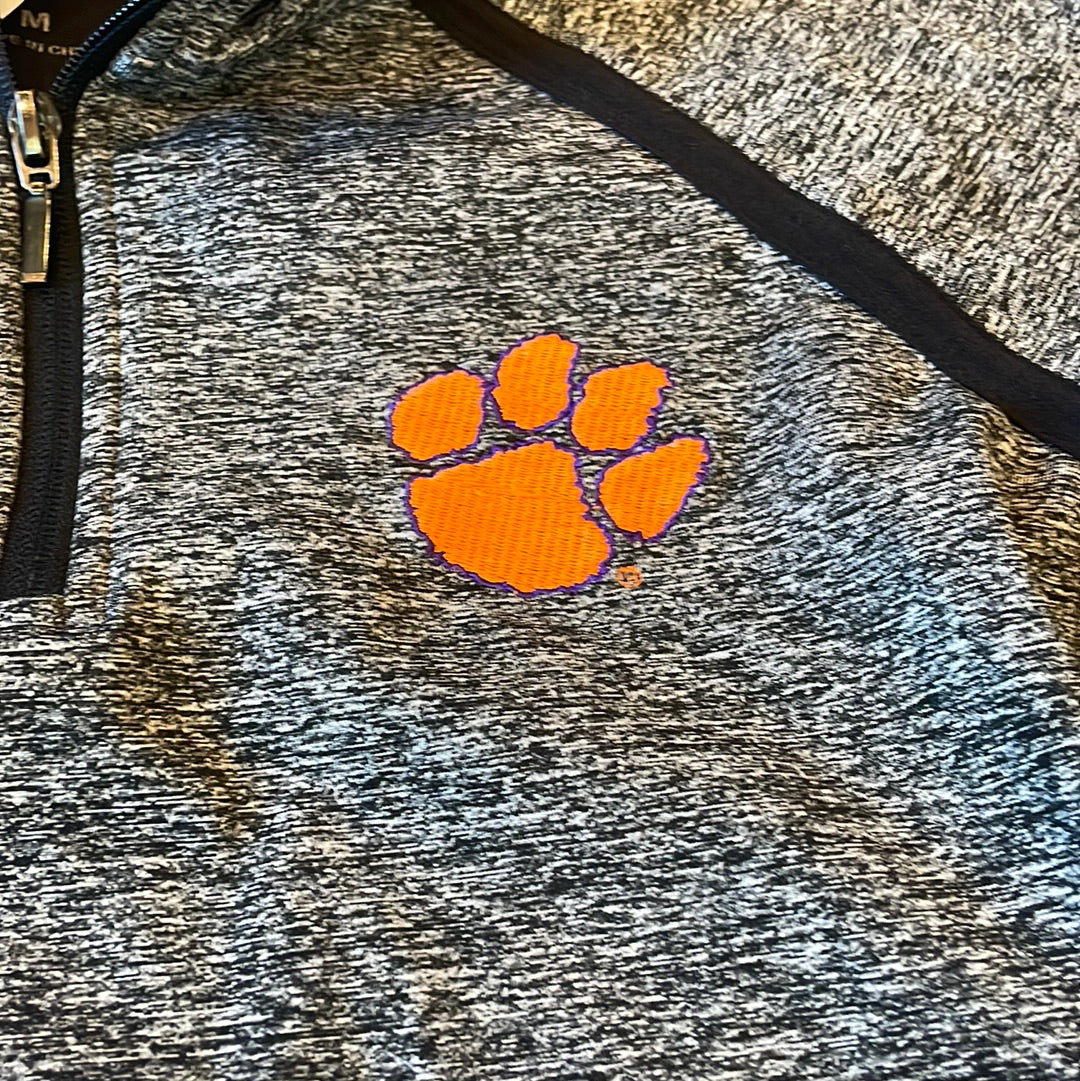 NCAA Camp David Clemson Tigers Embroidered 1/4 Zip Sweatshirt Womens Size Medium