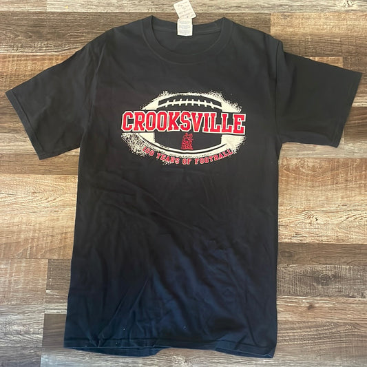 Crooksville football 100 years of Football black adult shirt size small