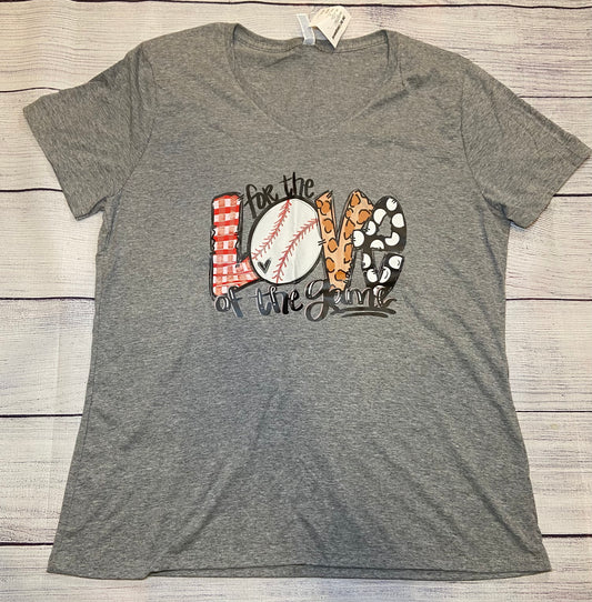 Love of the Game- Baseball Mom Womens Short Sleeve Shirt size 2XL