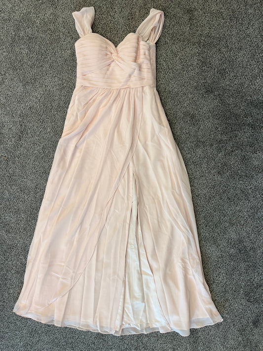 Azazie Light Blush Pink Pleated Formal Women Dress Size 2