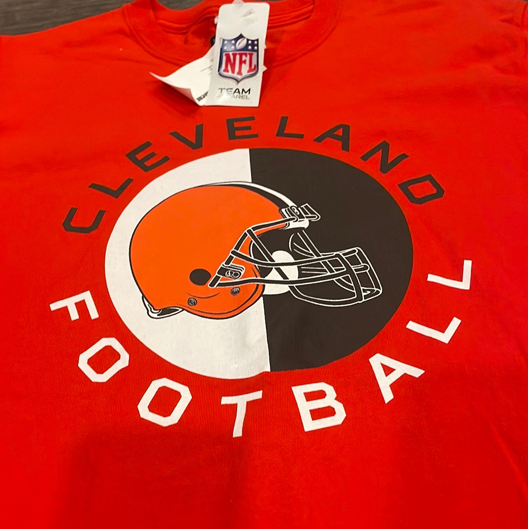 NFL CLEVELAND FOOTBALL Browns Orange Helmet Mens Short Sleeve NEW