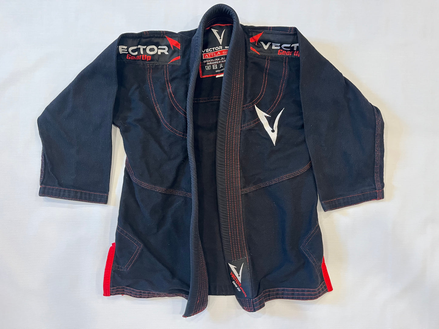 Vector Sports Attila Series Black & Red Gi Youth size medium