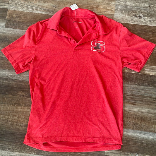 Red Short Sleeve Polo Embroidered S w/General Logo mens size Medium