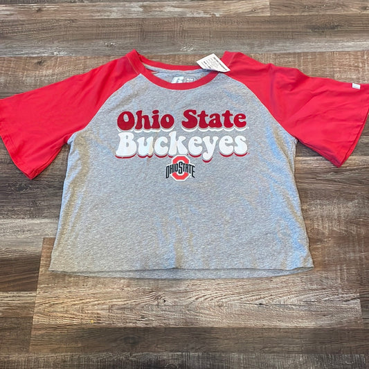 NCAA Ohio State Buckeyes red & grey women’s crop top size M (8-10)