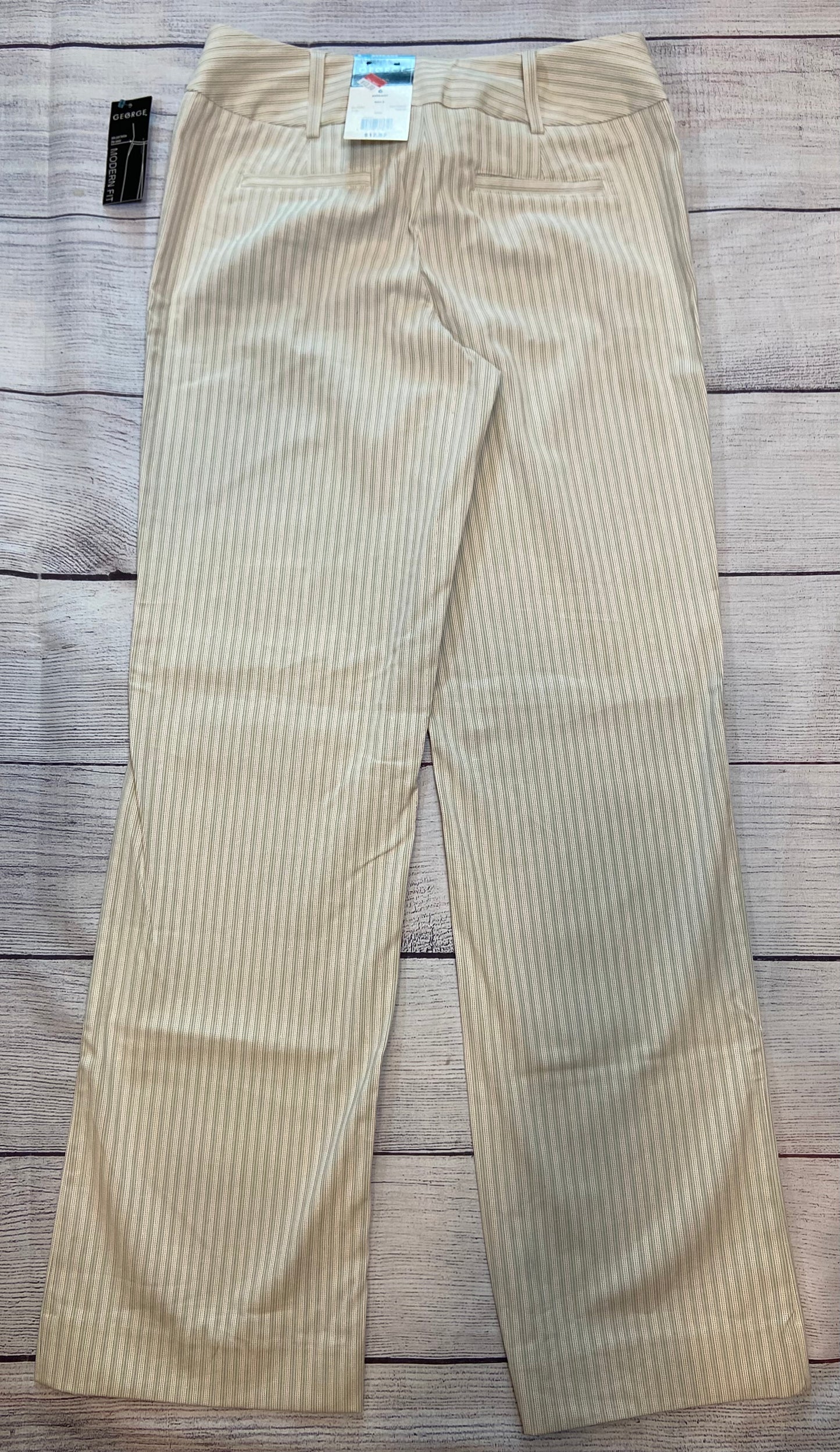 George Stretch Dress Pants Women Light Cream NWT Size 6