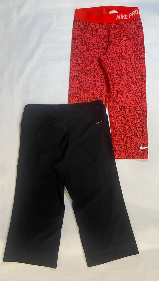 Lot of 2- Nike Women’s Athletic Capri’s Sizes Small (Red,Cheetah Print, NWT) (Black, NWOT)