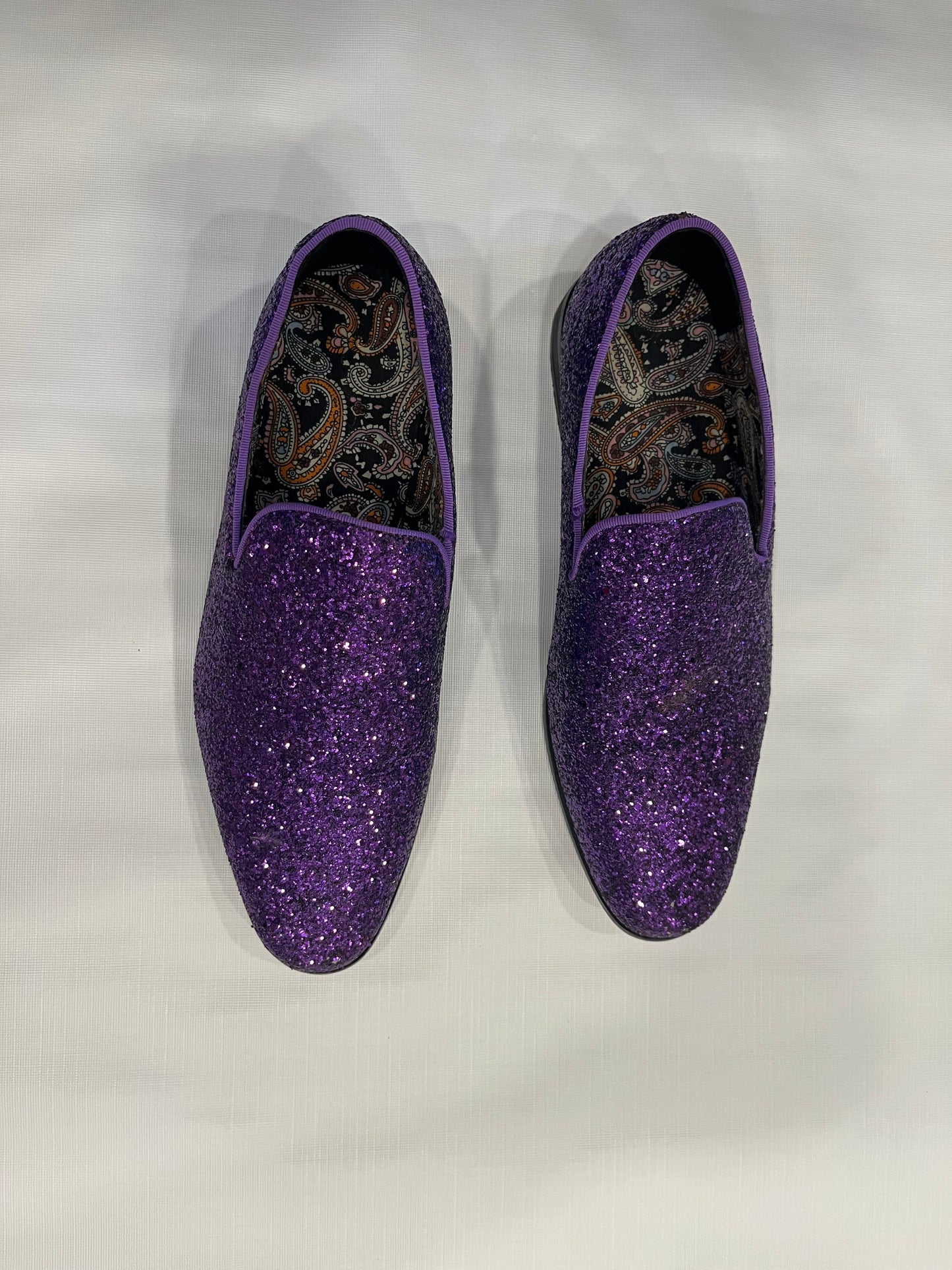 Metro Charm Purple Glitter Men Slip on Dress Shoes size 11