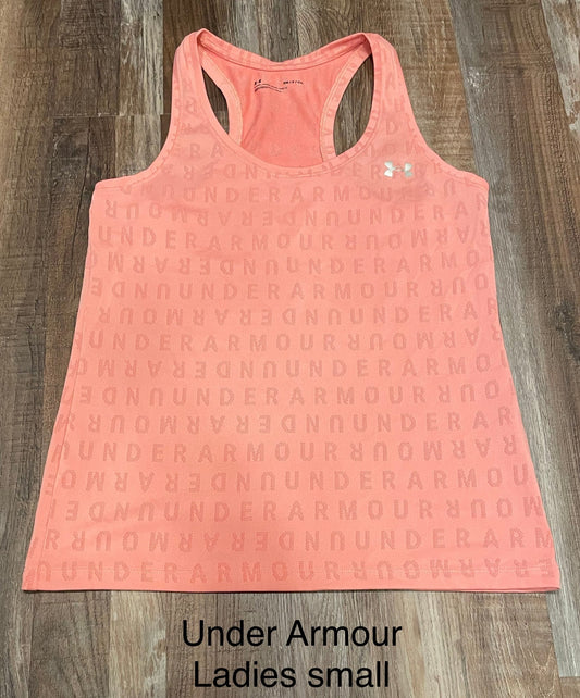 Under Armour Razor Back Coral Orange Tank Top Womens size Small