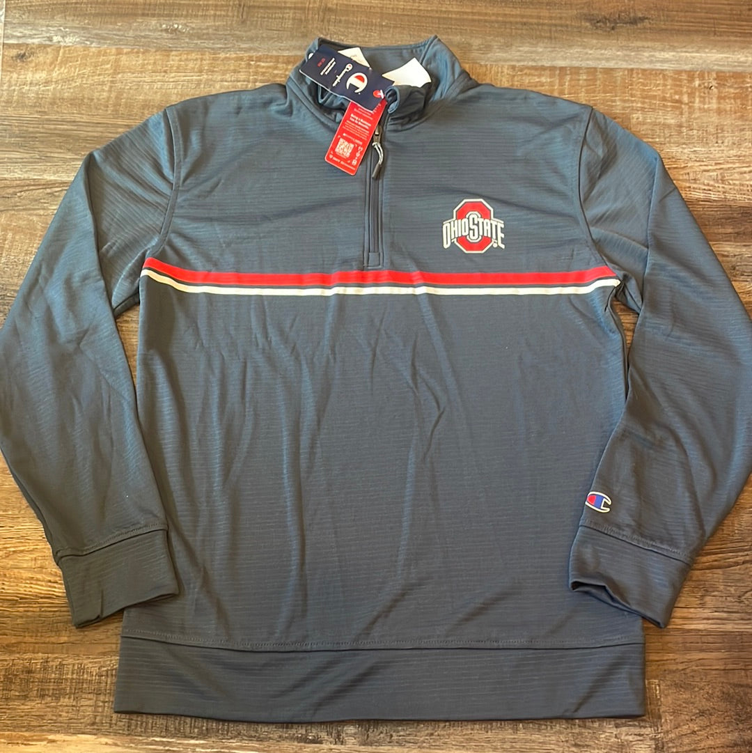 NCAA CHAMPION Ohio State Buckeyes NEW!!! 1/4 Zip Long Sleeve Shirt Mens size small