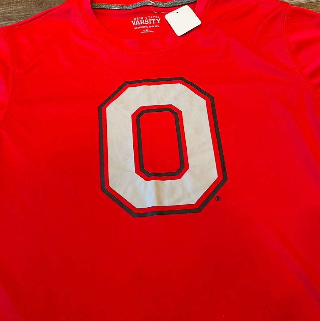 NCAA Ohio State Buckeyes DriFit Block O Red Shirt youth size XLarge