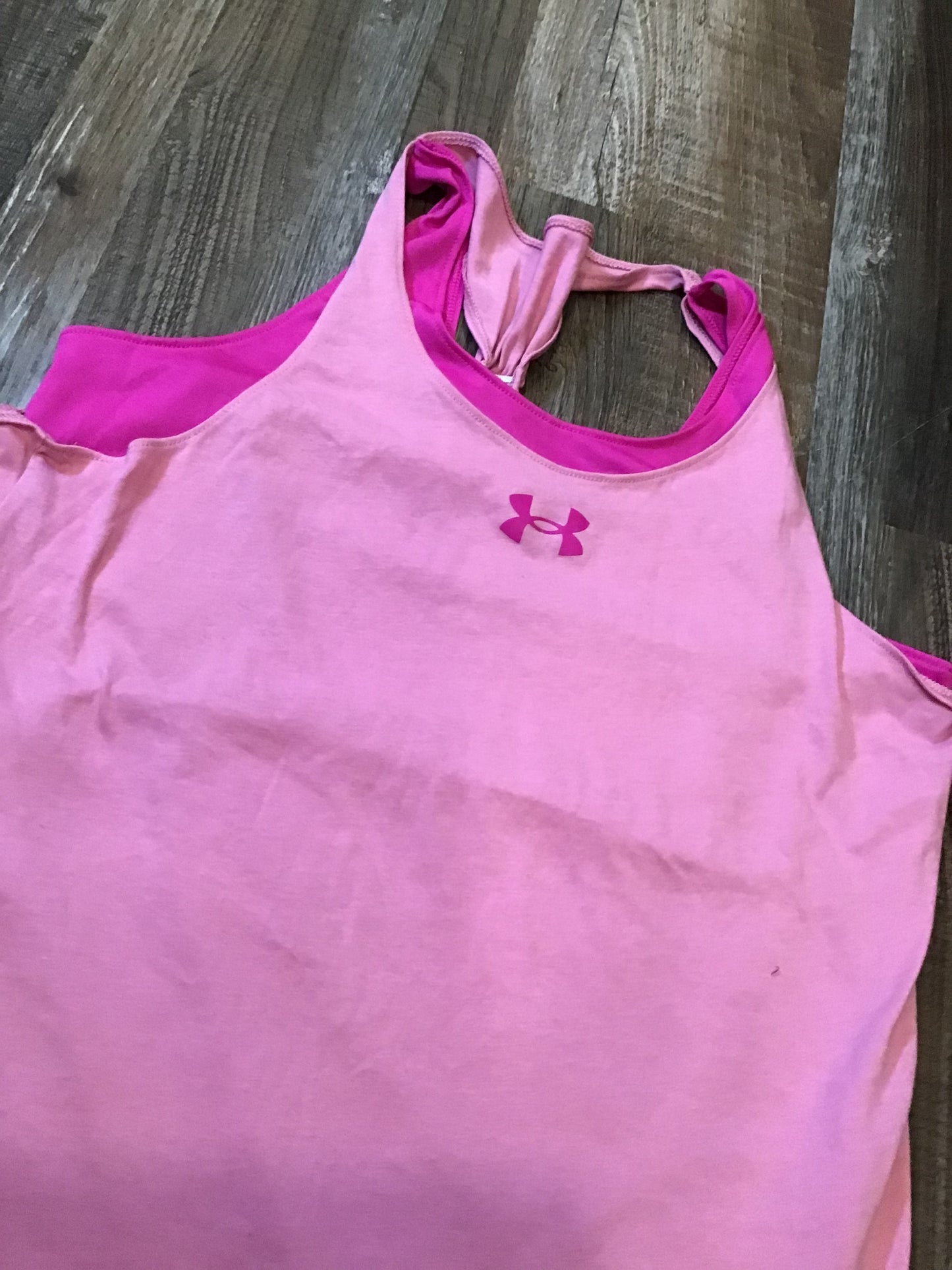 Under Armour Pink Razor Back Tank Top Youth Girls size Large