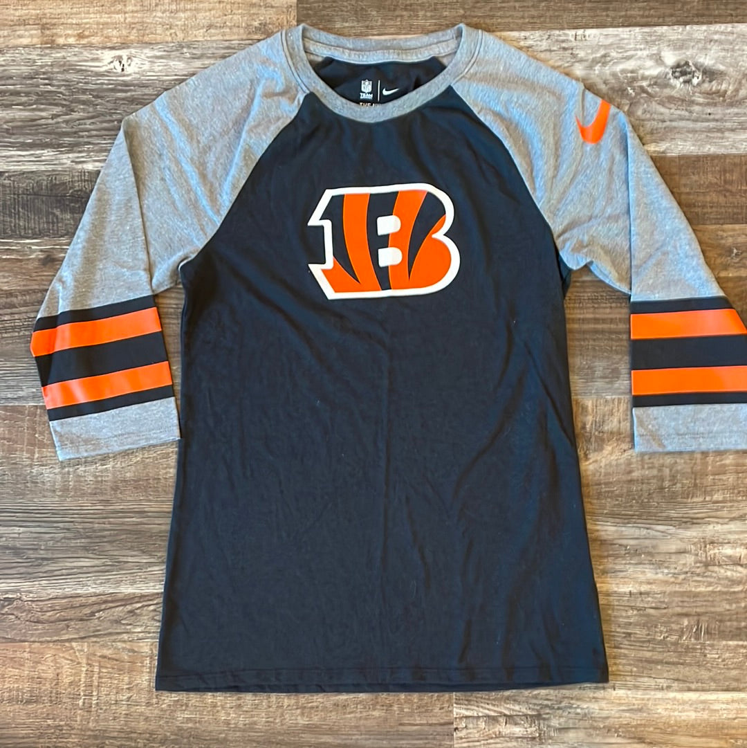 NFL NIKE Cincinnati Bengals 3/4 Sleeve Shirt womens size XSmall