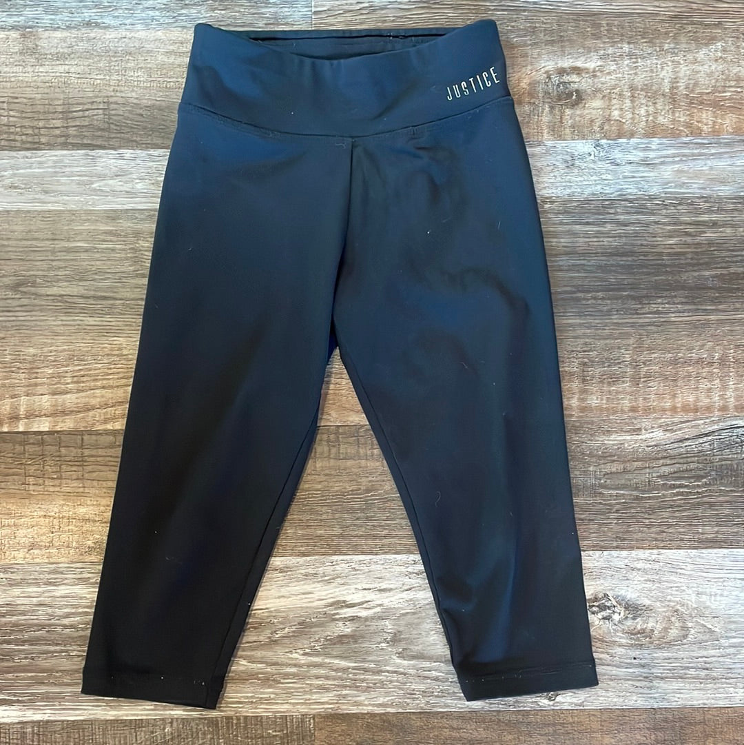 JUSTICE Solid Black Capri Leggings Girls size 7