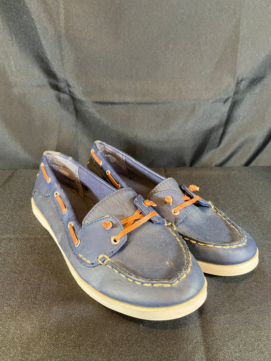 Old Navy Blue Top Side Boat Deck Flat Shoes Women size 10