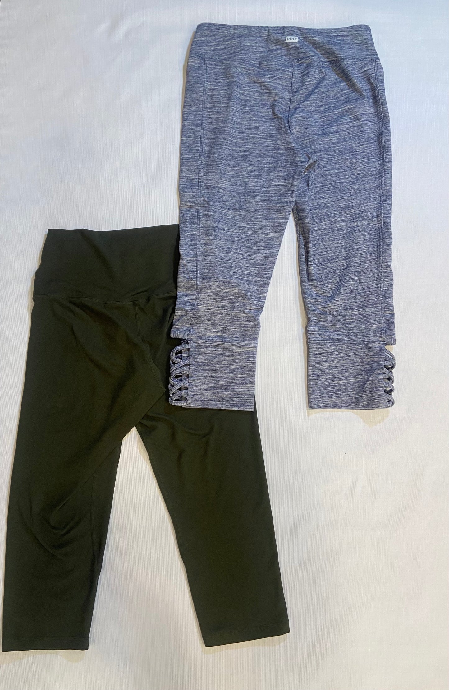 Lot of 2-Women’s Athletic Legging Capri’s Sizes Small NWT (Green, Gray)