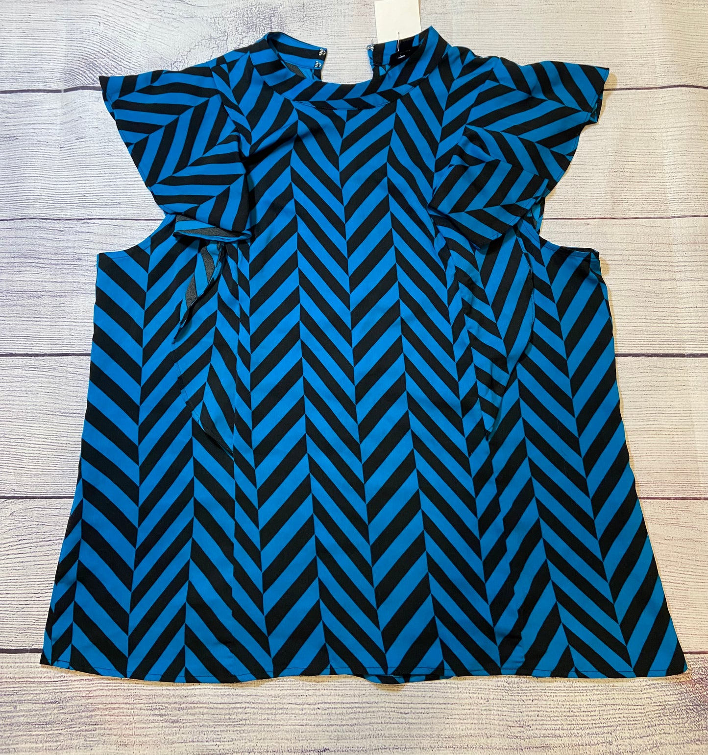 Worthington Womens Blue/black Dress Sleeveless Shirt Size XL