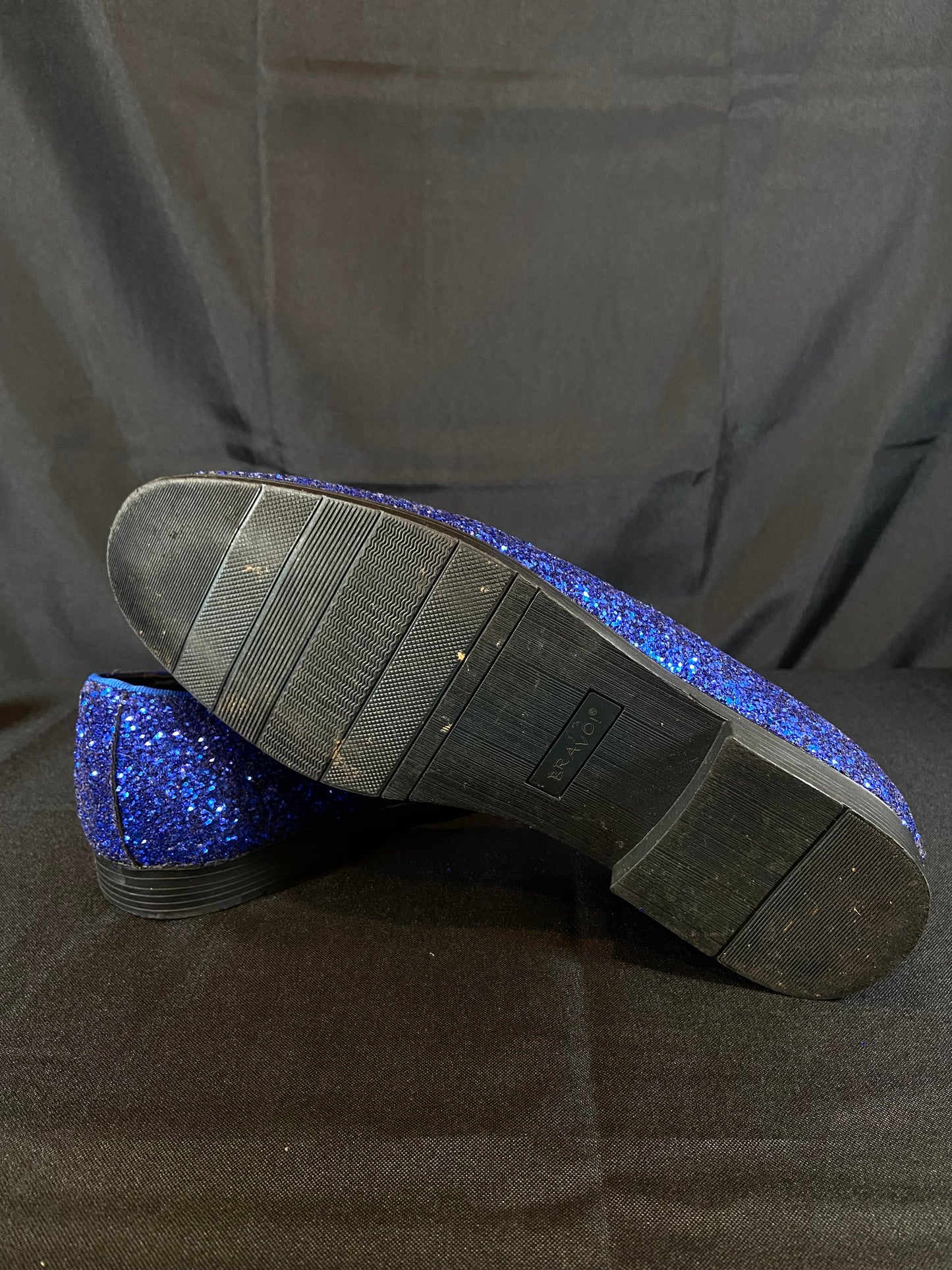 Bravo Mens Blue Glitter Prom 1 Dress Shoes Mens size 9.5M