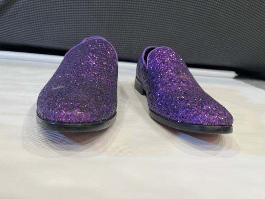 Metro Charm Purple Glitter Men Slip on Dress Shoes size 11