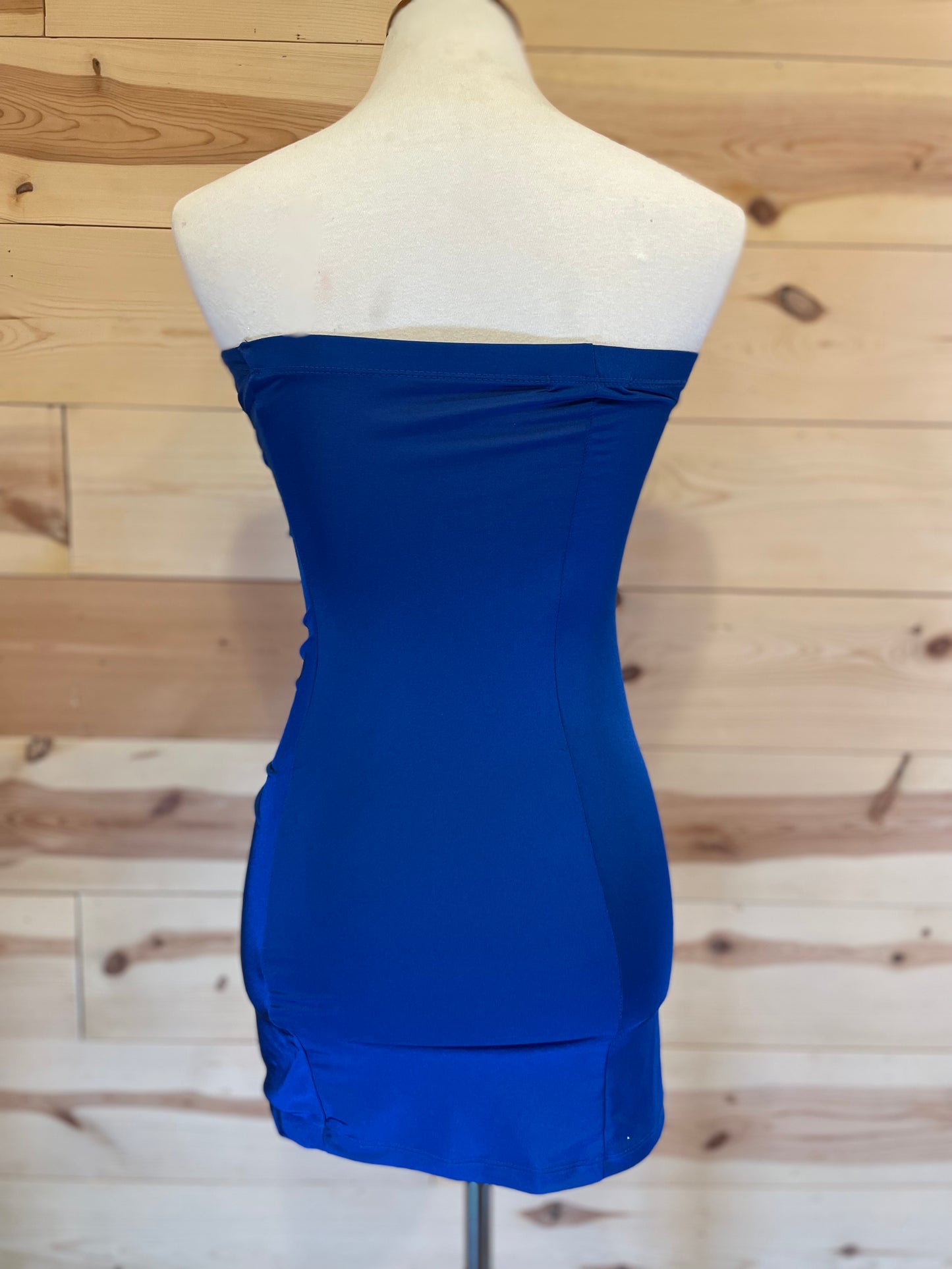 Charlotte Russe Strapless Blue Short Fitted Dress Womens size Small Formal