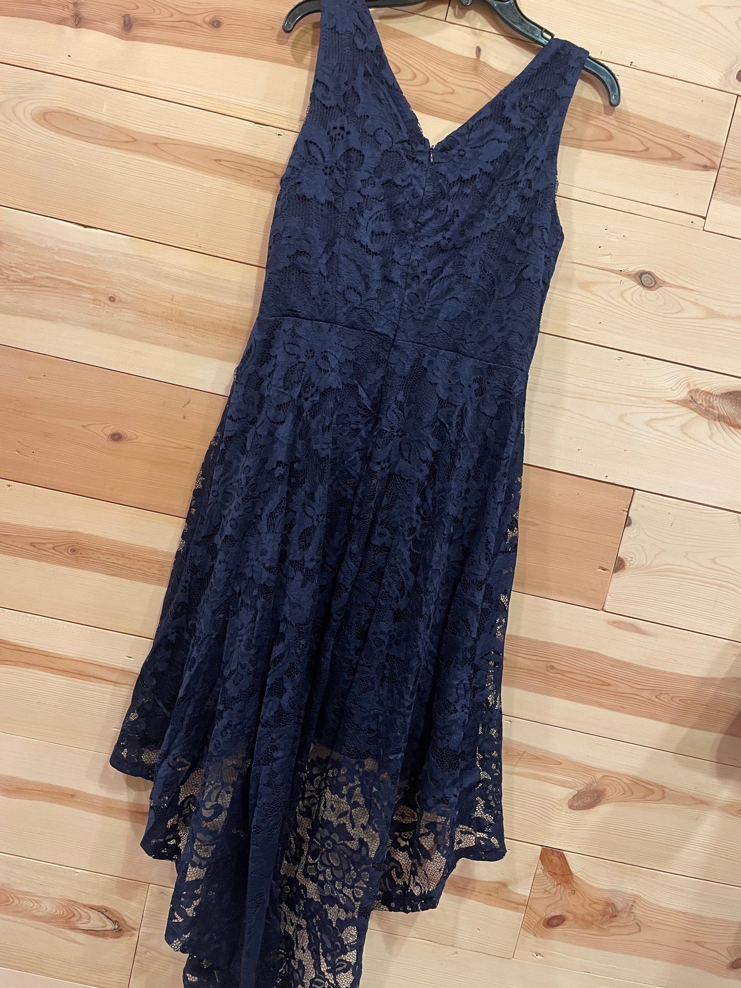 MUADRESS Navy Blue Lace Hi-Lo Formal Dress Party Cocktail size Medium