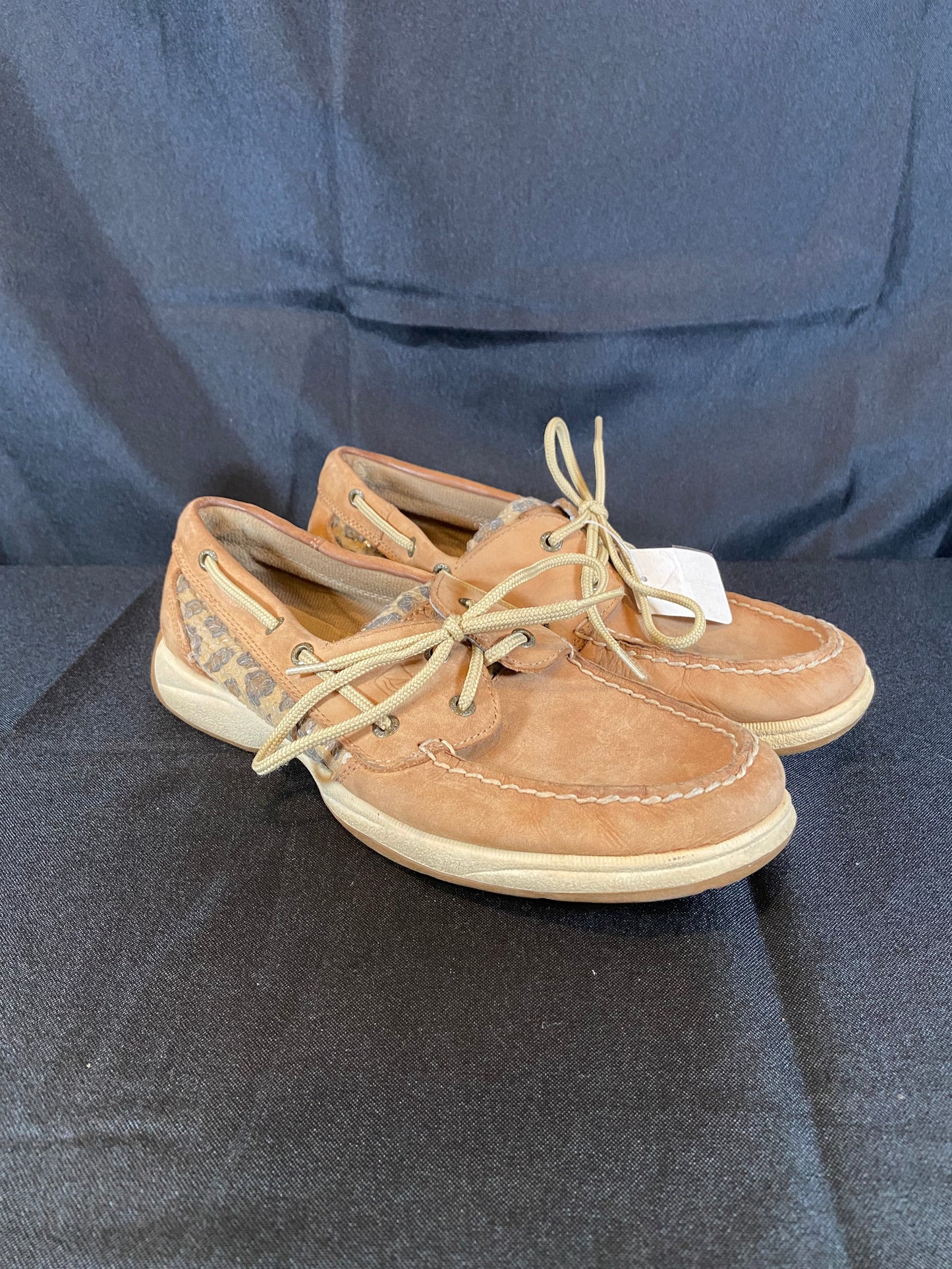 Sperry Leopard Coast Fish Sequin Top Sider Boat Deck Shoes Women size 9