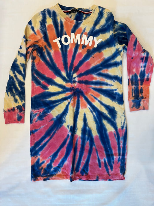 Tommy Hilfiger Tye Dye Sweatshirt Dress Women size Small