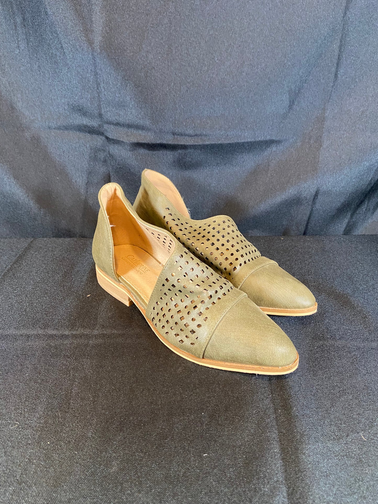 Seychelles Green Suede Flat Slip On Shoes Women size 7.5