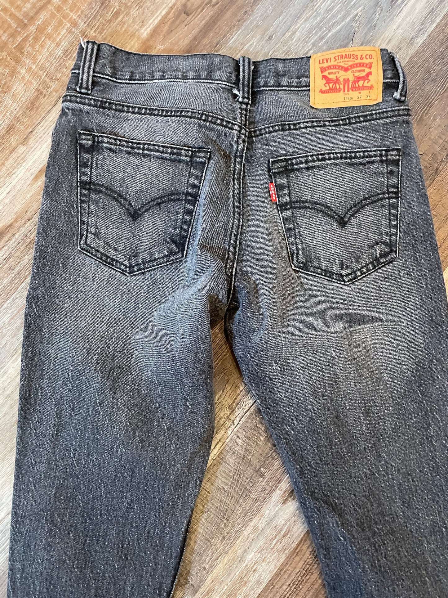 Levi 501 Skinny Faded Black Boys Youth Jeans size 14 Reg