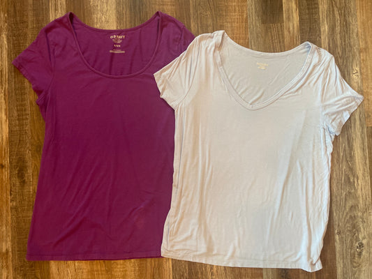 Lot of 2- Merona & Old Navy Casual Short Sleeve shirts Womens size XLarge