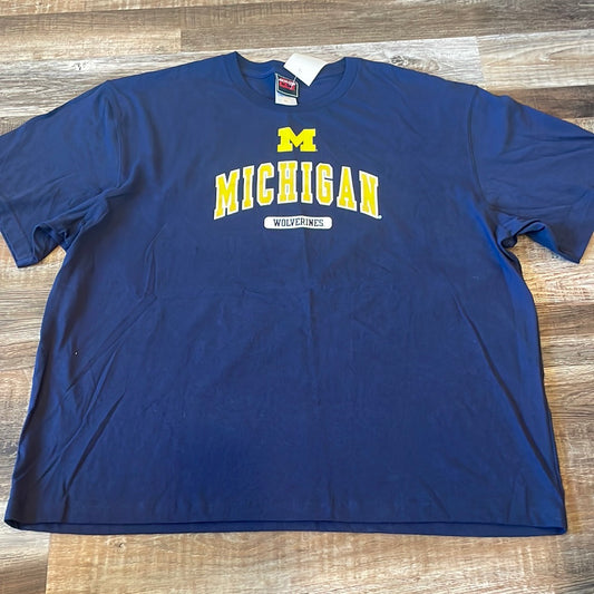 NCAA Genuine Michigan Wolverines Blue Short Sleeve shirt Asulr  size XXLarge