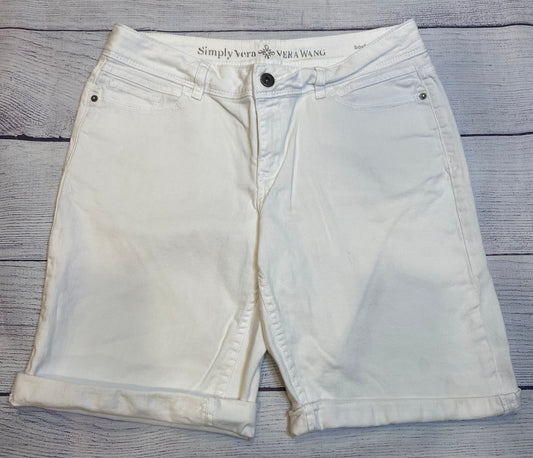 Simply Vera Vera Wang Boyfriend Shorts White Jean Women size 8