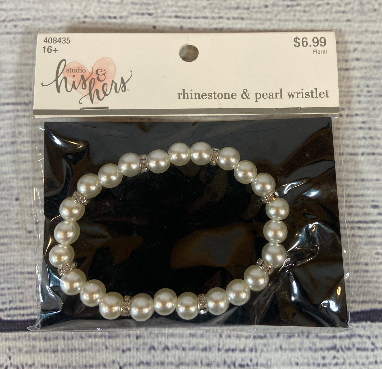 Studio his & hers- Rhinestone & Pearl Wristlet Stretch