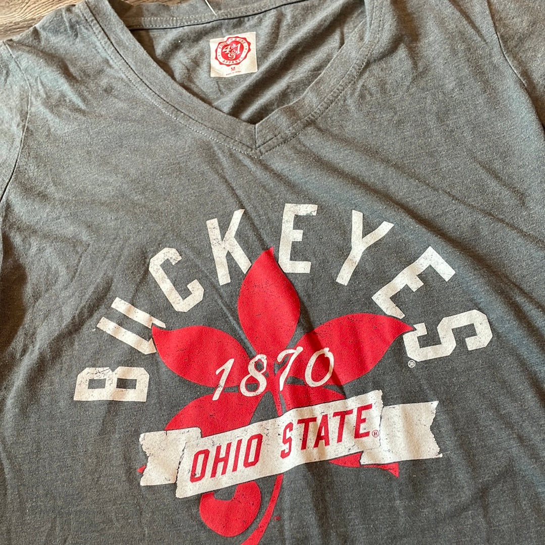 NCAA Ohio State Buckeyes Womens Grey Short Sleeve Shirt size medium