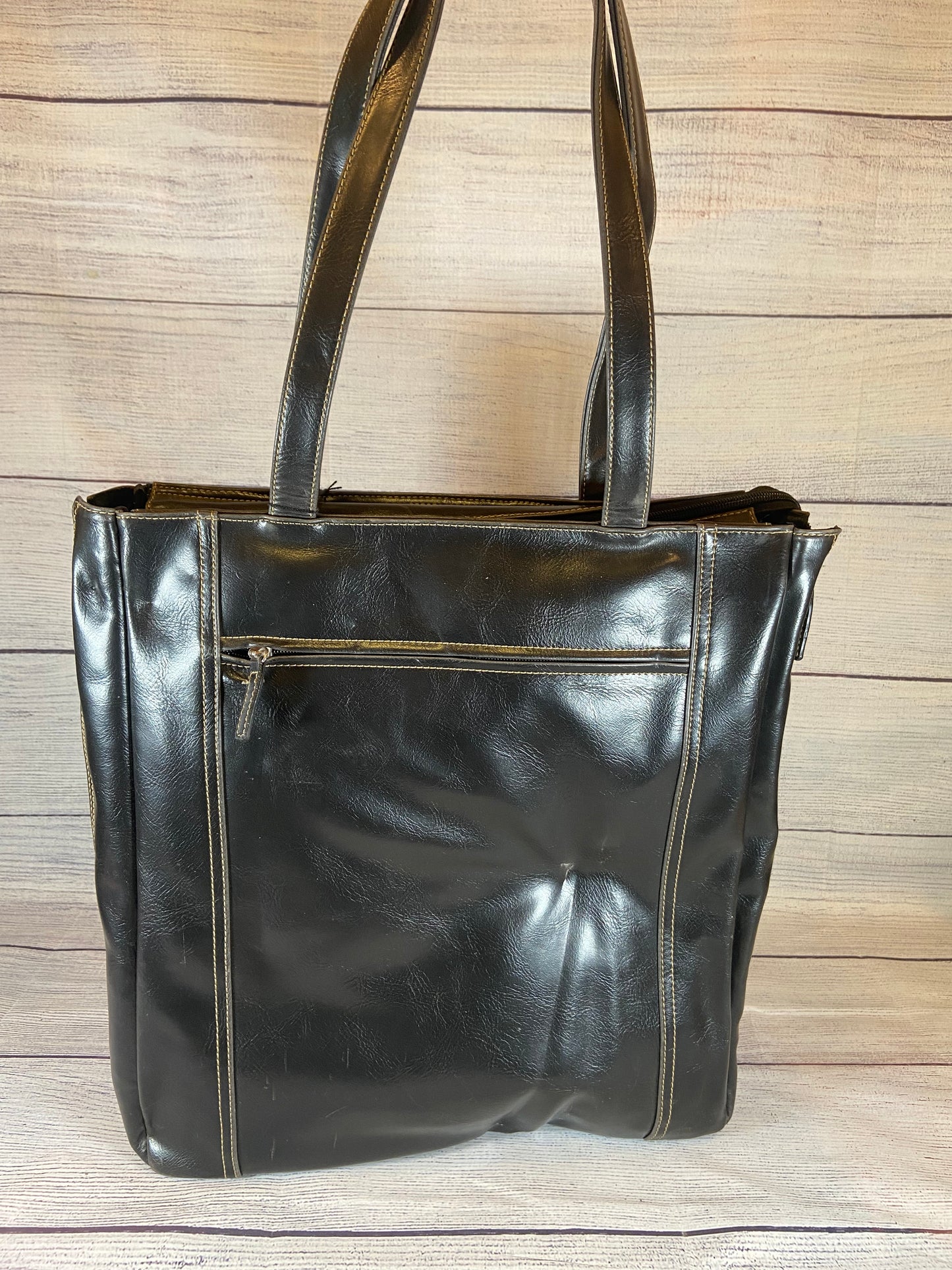 Buxton Sophisticate Tote Large Black Business Bag