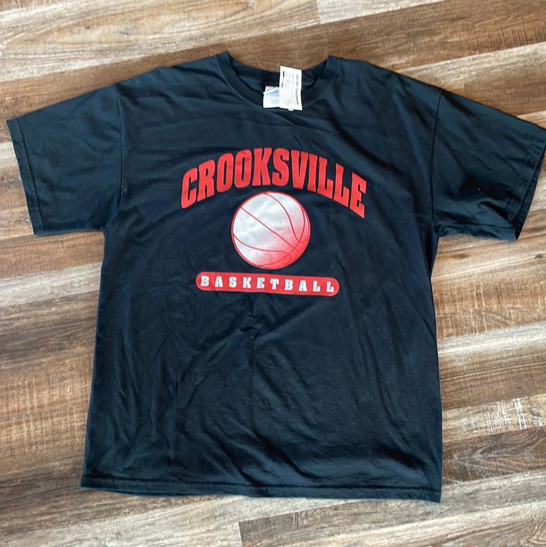 Gildan adult black Crooksville basketball short sleeve T-shirt size L