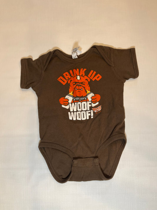 NFL Cleveland Browns Drink Up Woof Woof! Onesie size 18 months