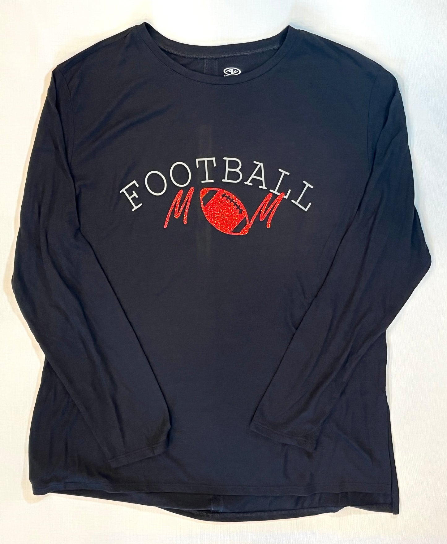 Football Mom Long Sleeve Black & Red Shirt size Large NWT