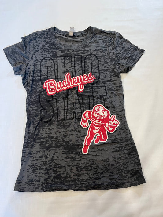 NCAA Ohio State Buckeyes Womens Gray Short Sleeve Shirt size Large