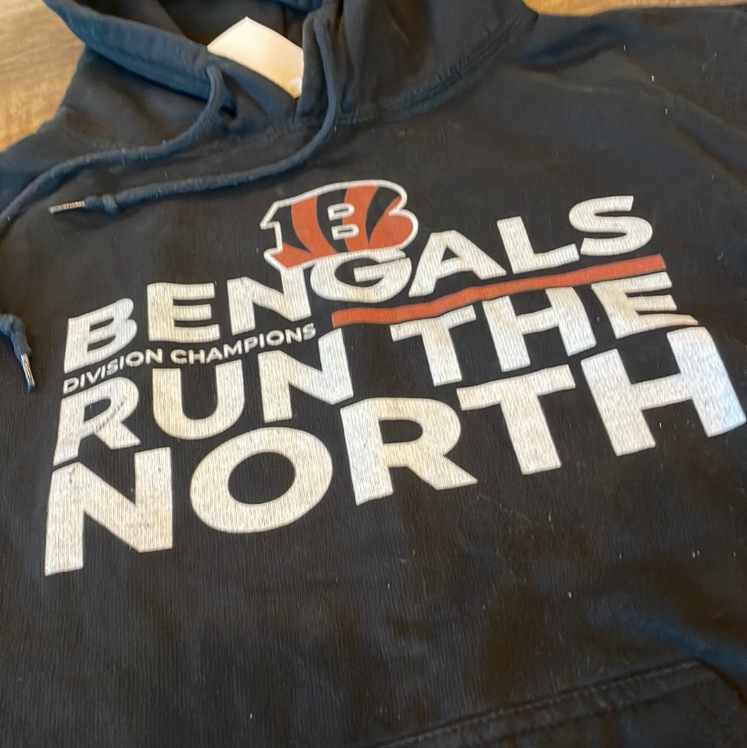 Bespoke Cincinnati Bengals Black Hooded Sweatshirt Adult Size Small