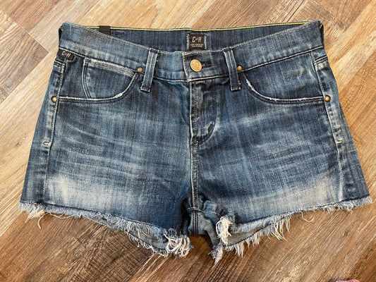 C of H Los Angeles Dark Jean Cutoff Stretch Shorts Womens size 25”