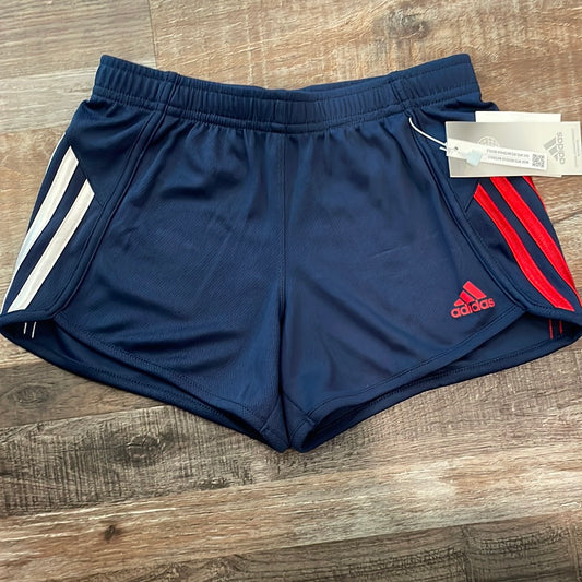 Adidas NEW!! Navy Blue & Red Mesh Shorts Girls size Small 7/8