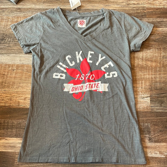 NCAA Ohio State Buckeyes Womens Grey Short Sleeve Shirt size medium