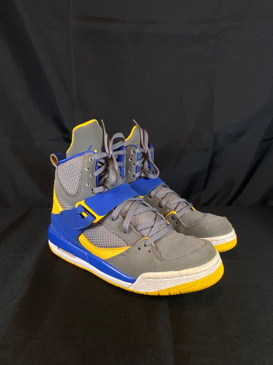 Jordan Flight Sneakers Gray/Blue/Yellow Boys youth size 6Y