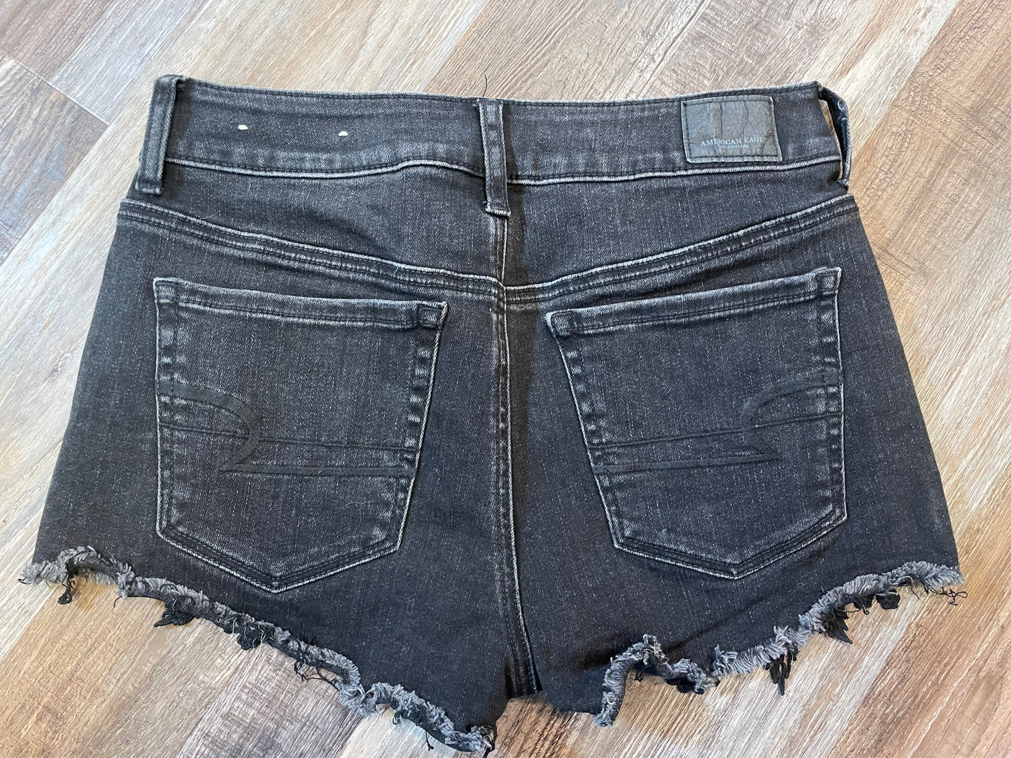 American Eagle Black Jean Shorts Super stretch X Womens Size 4