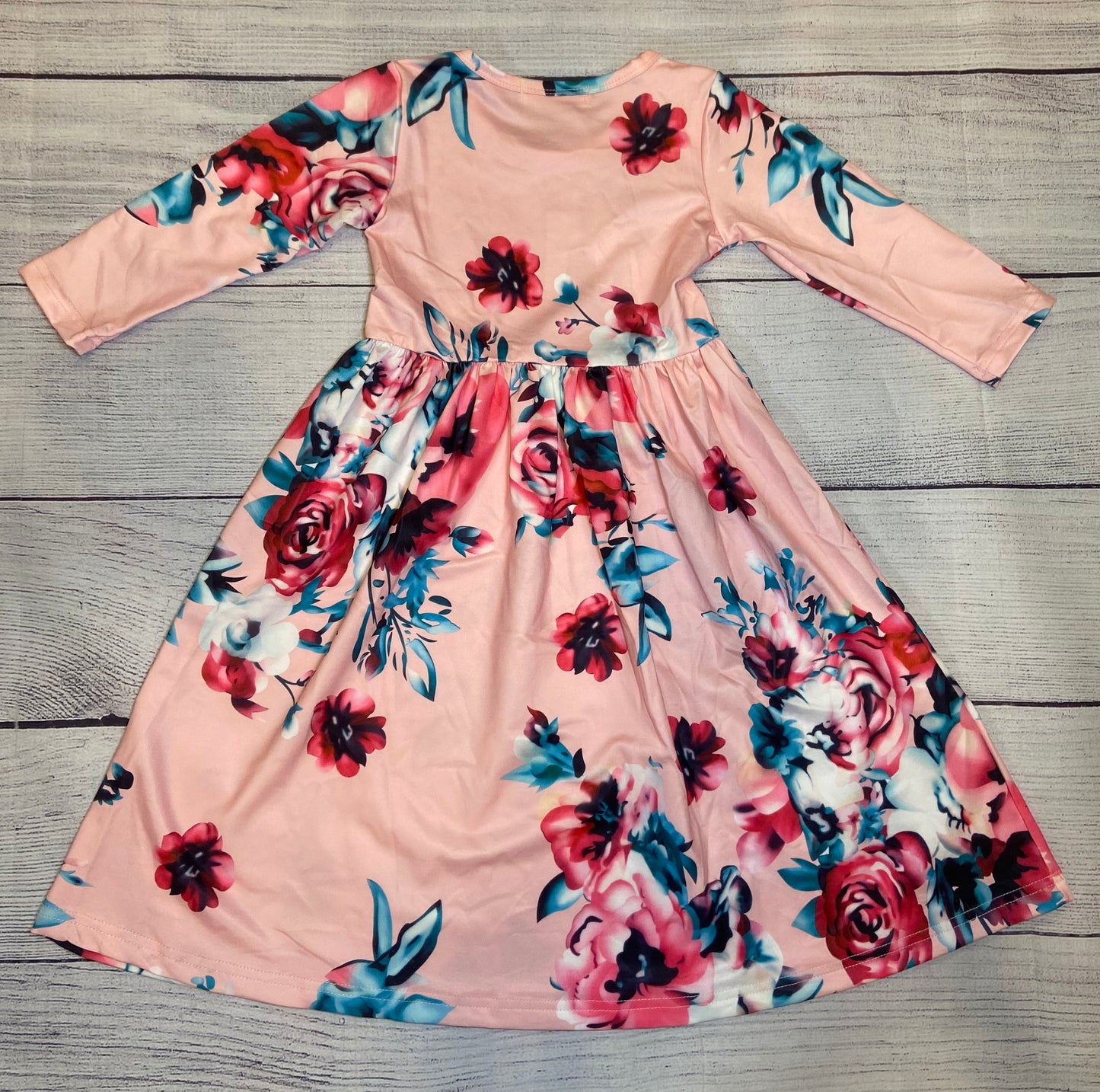 Girls Spring Dress Pink Floral Size 6