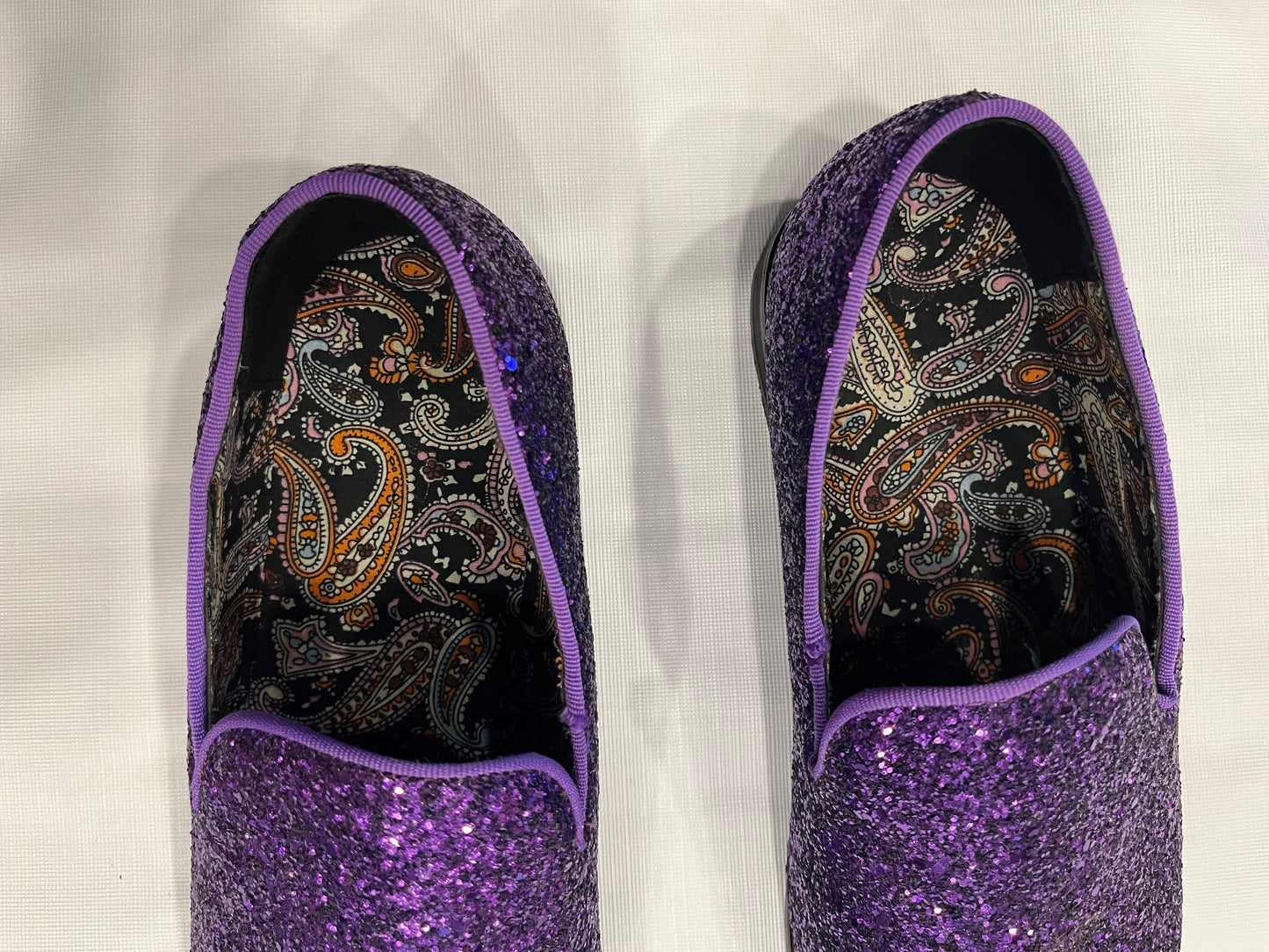 Metro Charm Purple Glitter Men Slip on Dress Shoes size 11